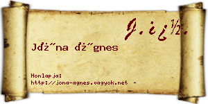 Jóna Ágnes névjegykártya